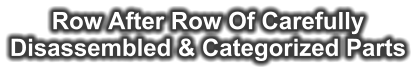 Row After Row Of Carefully  Disassembled & Categorized Parts